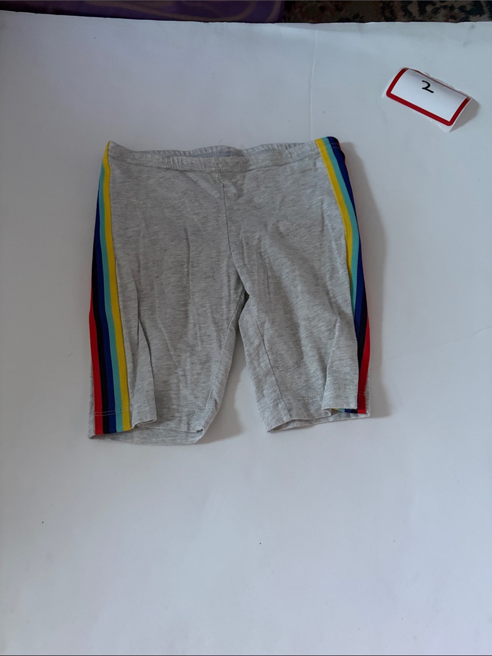 Old Navy Gray Bike Shorts with Rainbow Side Stripes